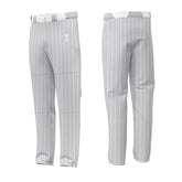 Custom Grey White Pinestripe Stretch Practice Loose-fit Baseball Pants